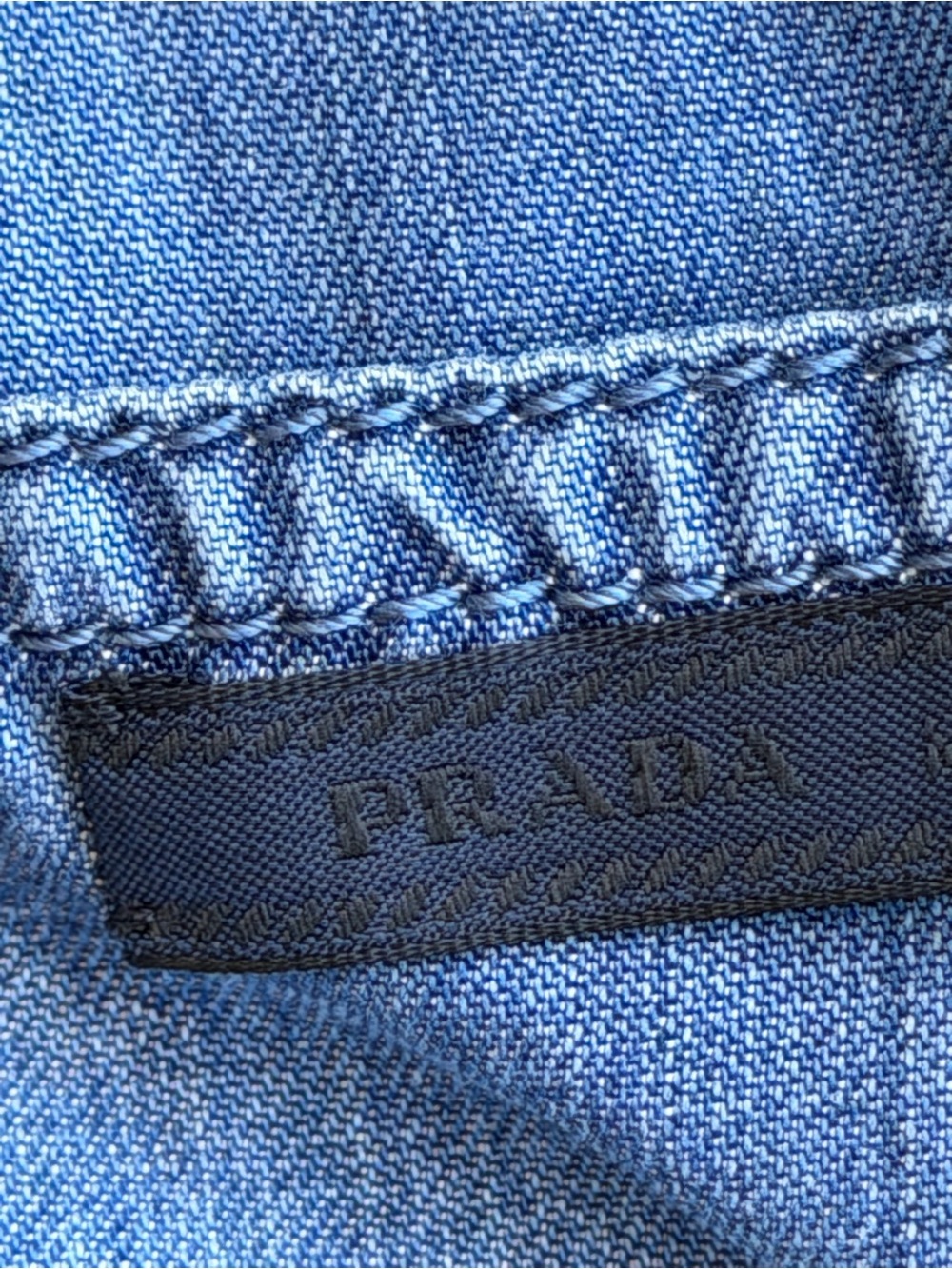 Prada Light Blue Women's Denim Jeans with Branded Waist Label